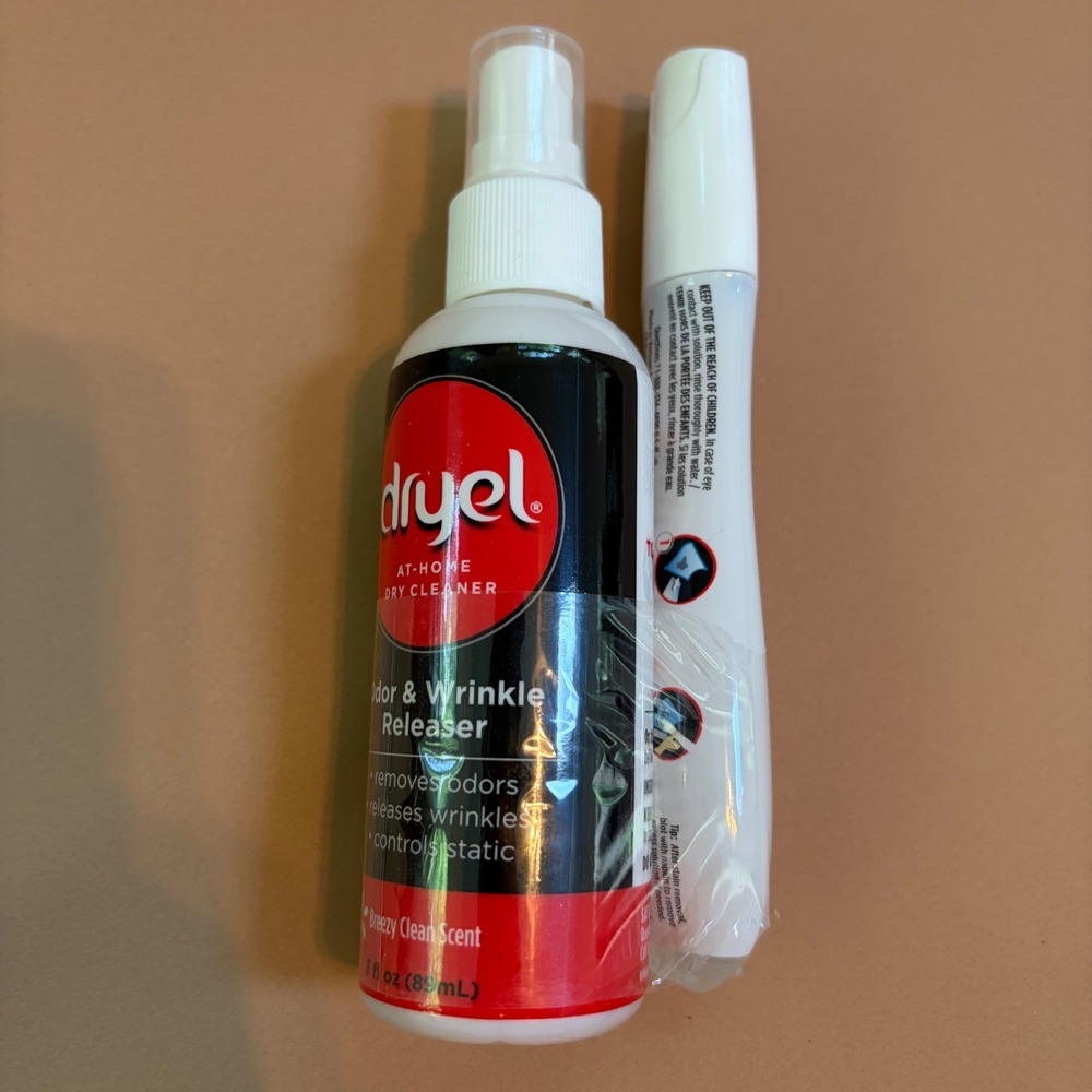 Dryel Odor Wrinkle Releaser‎ Spray 3oz and On-The-Go Stain Remover Pen Set